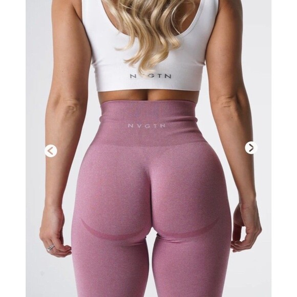 NVGTN Pastel Pink Curve Seamless Leggings Sz S Women’s - Picture 2 of 8